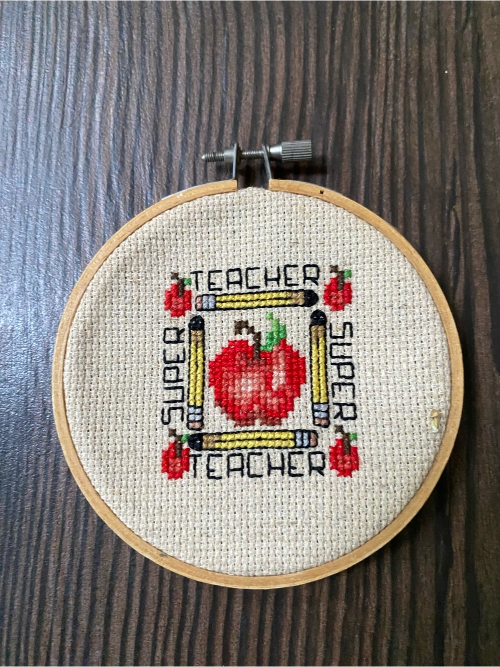"Super Teacher" Cross Stitch Project
